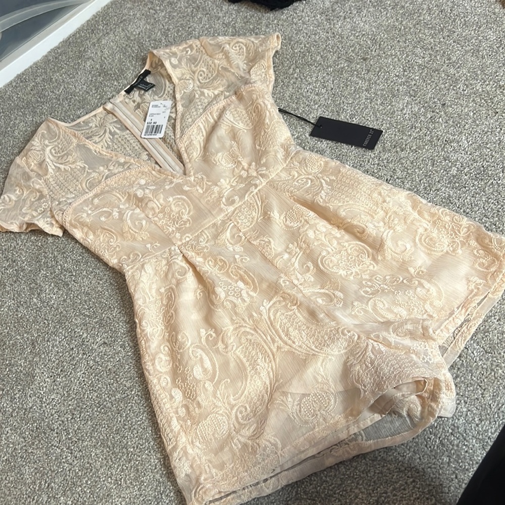 Forever 21 blush lace romper